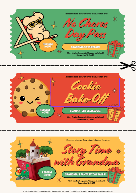 Grandma's Coupon Book: Christmas 2025 Edition