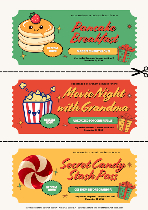 Grandma's Coupon Book: Christmas 2025 Edition